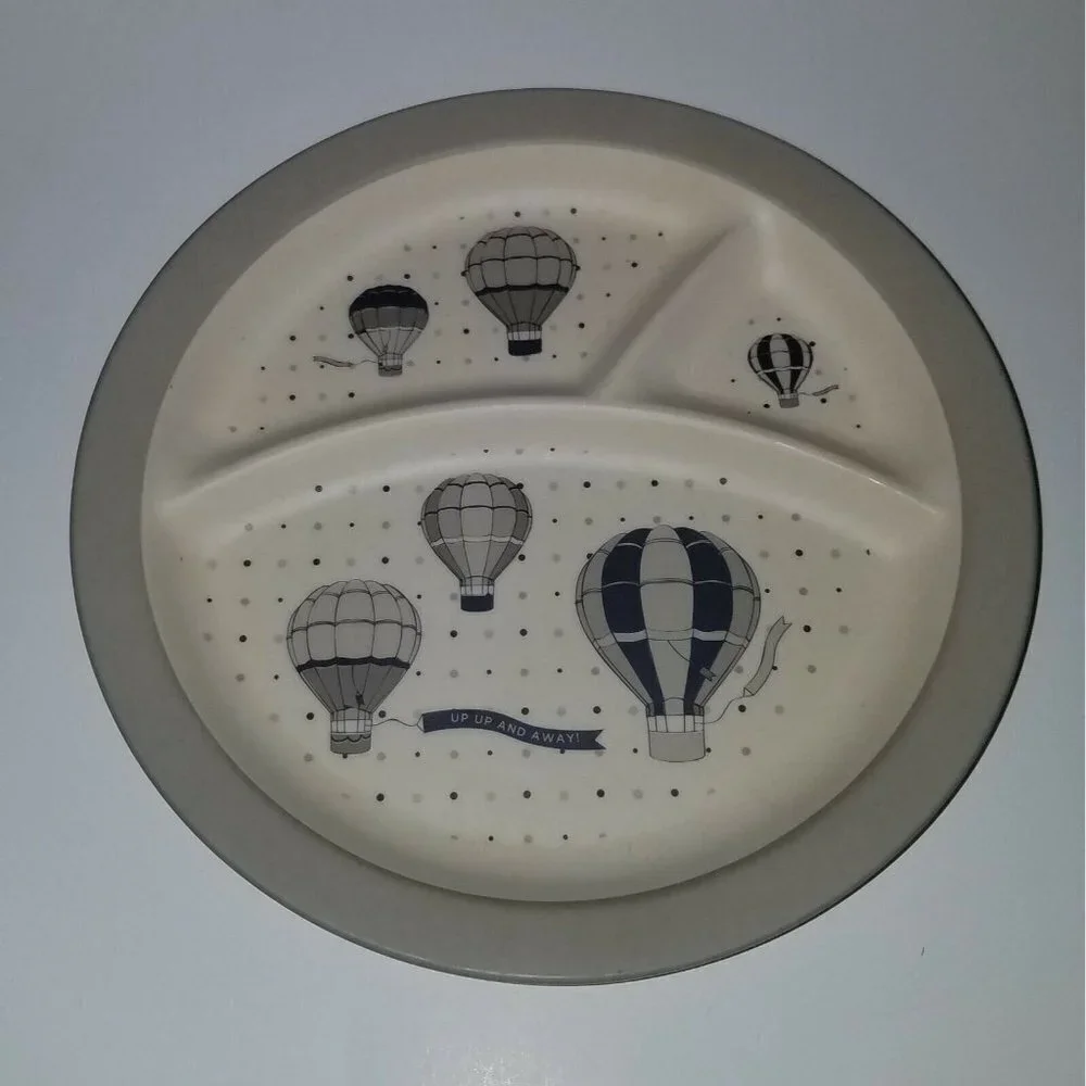 Hot Air Balloon Mug Cup Divided Plate Baby Toddler Child Up Up And Away Set Lot
